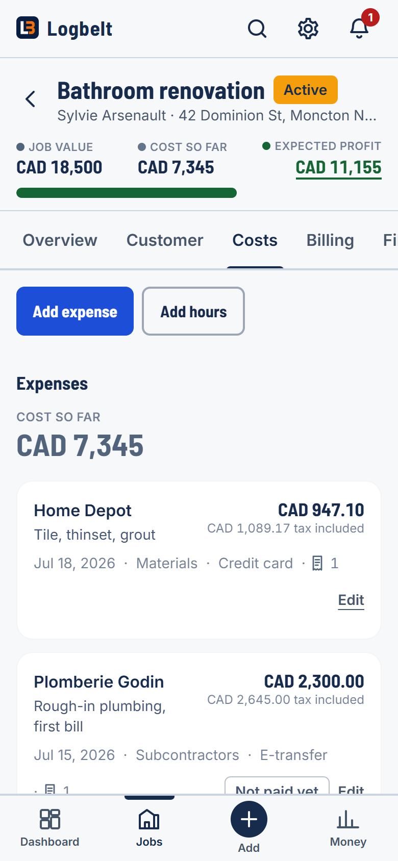 Every expense and every hour counted
