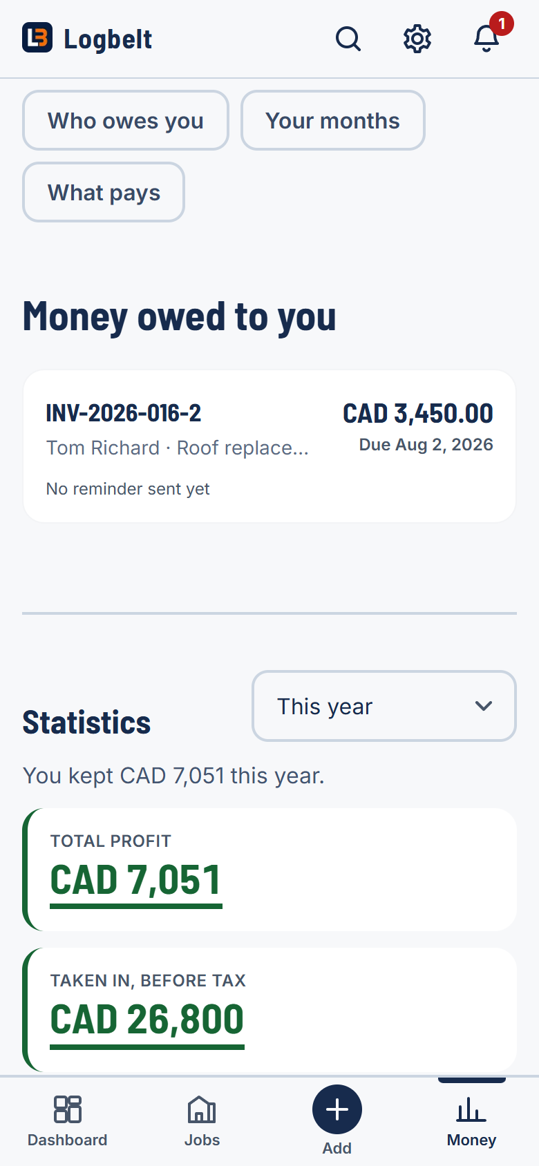 Your real numbers, any time